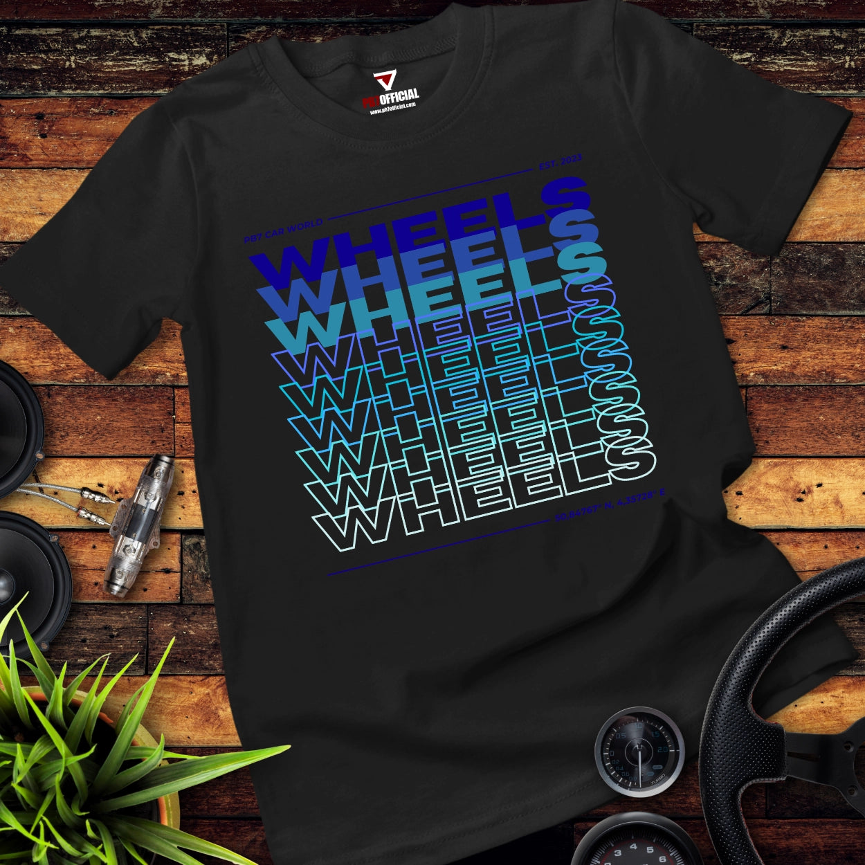 Organic Premium T-shirt - Wheels in Blue