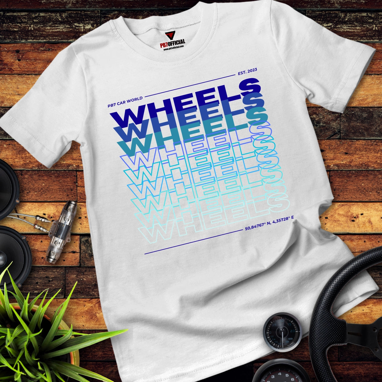 Organic Premium T-shirt - Wheels in Blue