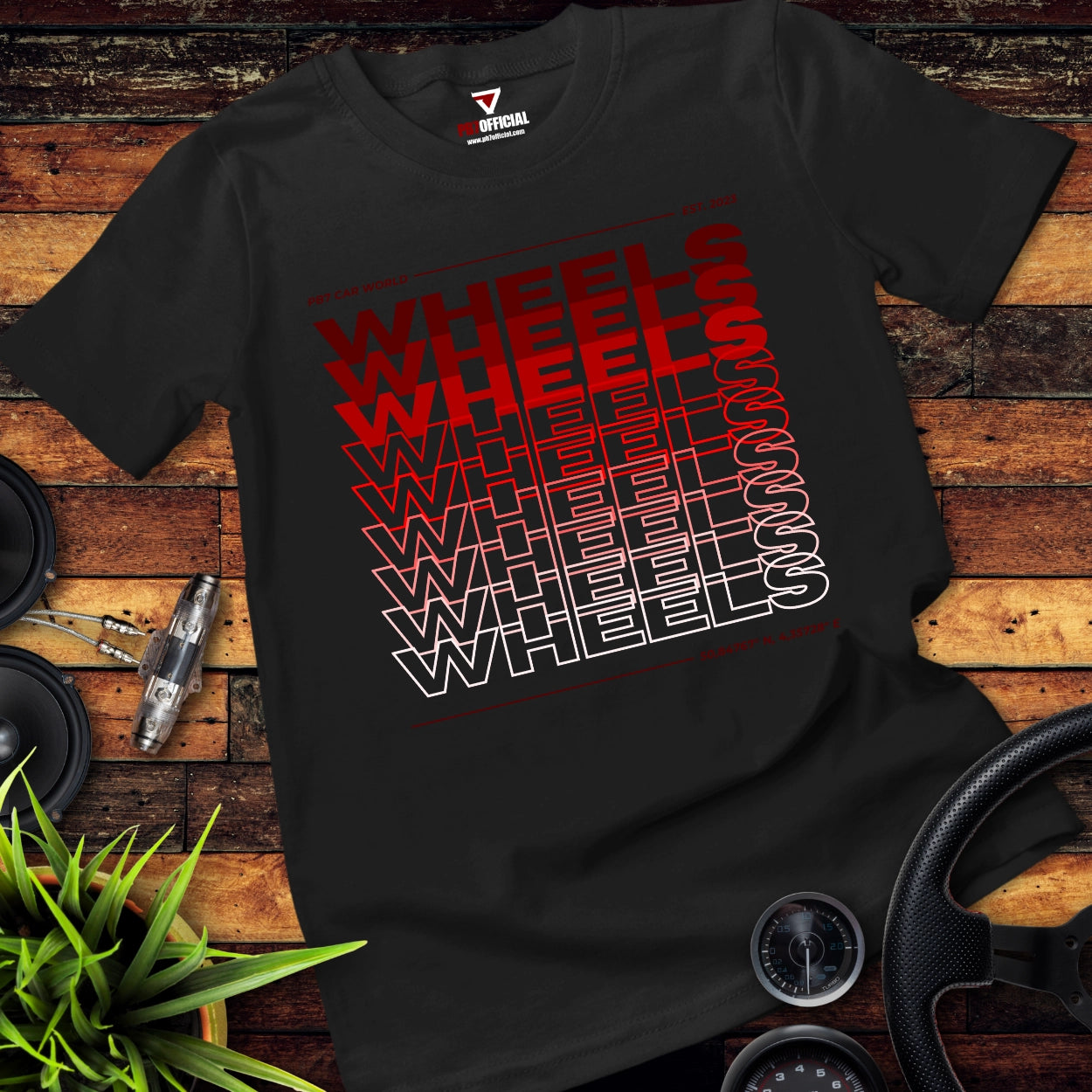 Organic Premium T-shirt - Wheels in Red