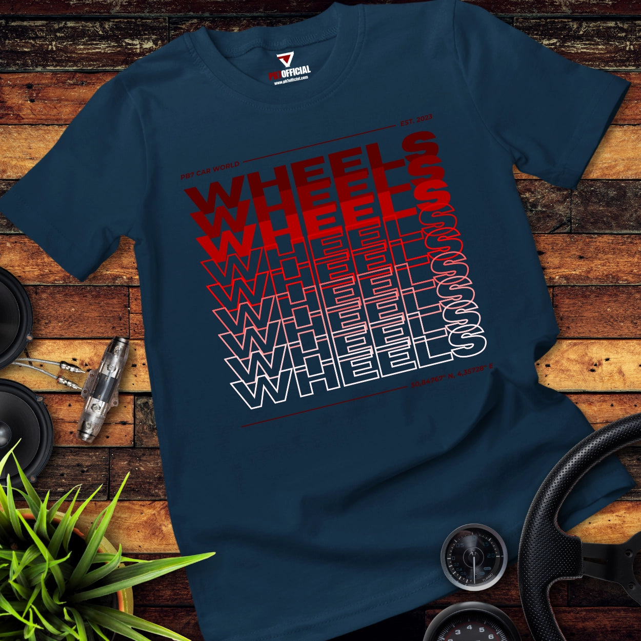 Organic Premium T-shirt - Wheels in Red